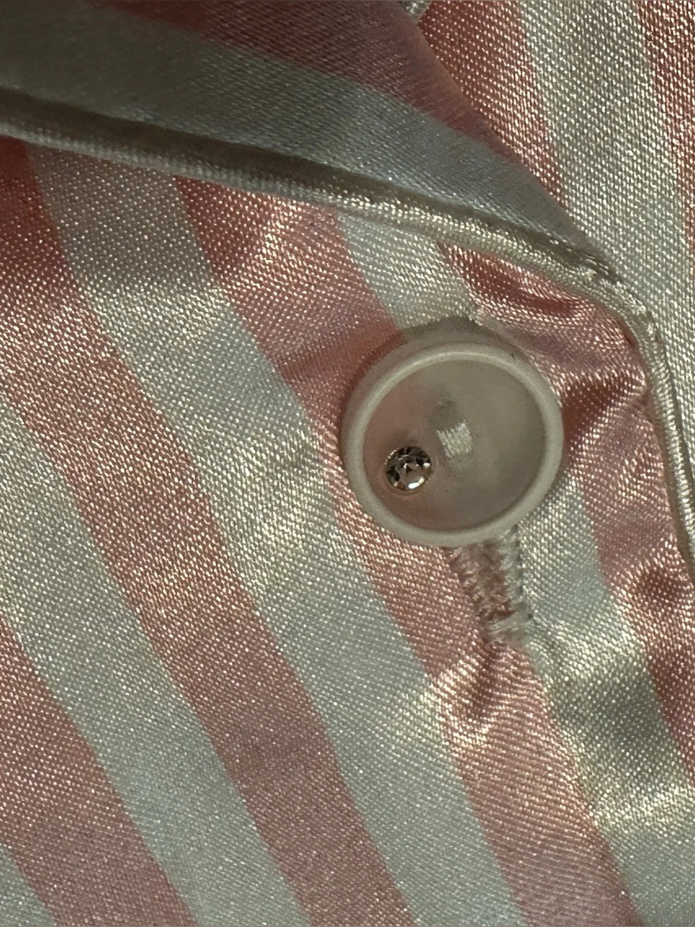 SAPJON Pink Striped Satin Pajama Set – Size Large